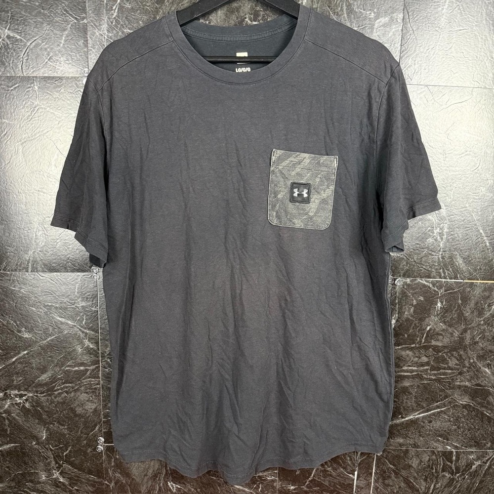 Under Armour Grey Retro Tech Sportswear Pocket Running Train Shirt Large